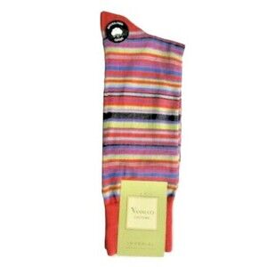 Vannucci Mens Dress Socks Sz 10-13 Holly Cool Color Funky Stripe Pattern